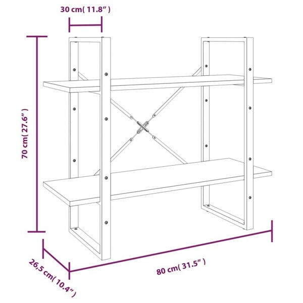 Berkfield 5-Tier Book Cabinet Grey Sonoma 80x30x175 cm Engineered Wood