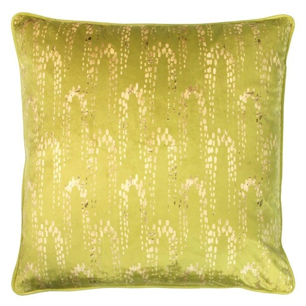 Furn Wisteria Velvet Square Cushion Cover - Chartreuse