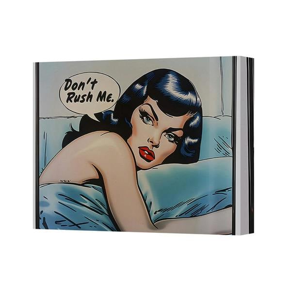Benjamin Tate Design Pop Art Canvas Dont Rush Me Wall Art Woman In Bed Artwork