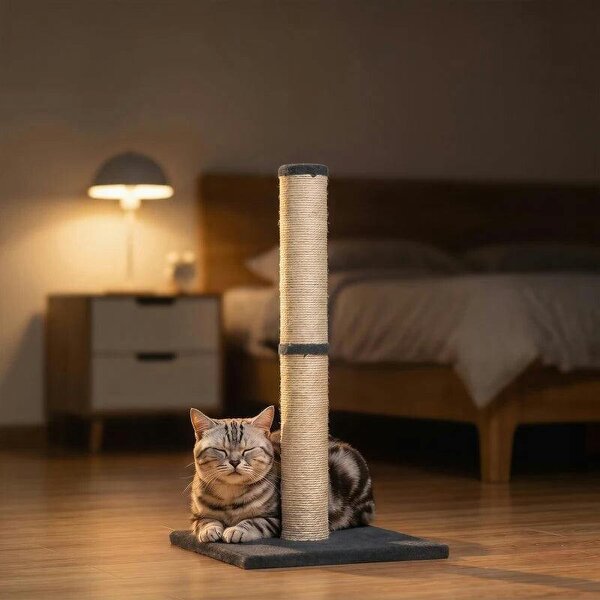 Cat Scratching Post, 80cm Tall Cat Scratch Post with Sisal Rope, Plush Base, Lightweight Claw Scratcher