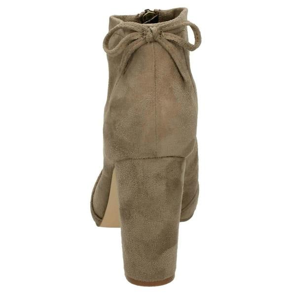 Spot On Ladies Spot On Peep Toe Ankle Boots