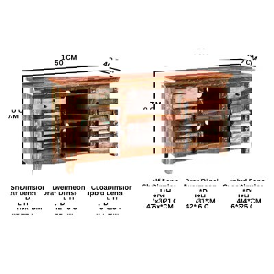 IH Design Dahila Reclaimed Boat TV Multi Media Unit