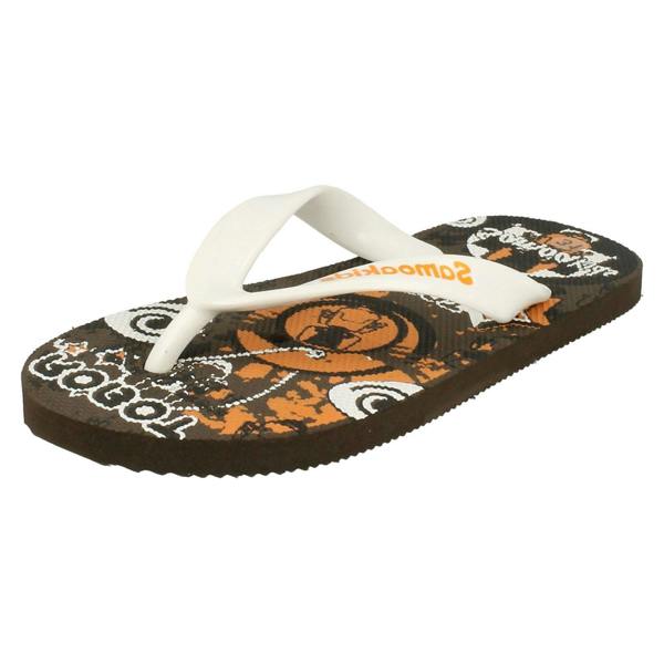 Boys Samoa Flat Plugged Patterned Insole Slip On Sandals - Justin