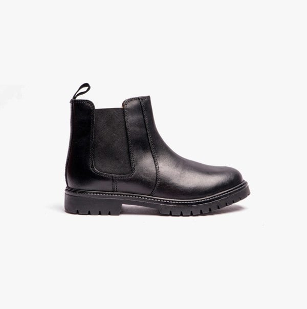 Roamers B525A Unisex Kids Leather Chelsea Boots Black