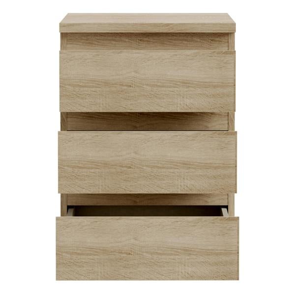 Furniture To Go Edmore 3 Drawer Bedside Chest in Sonoma Oak