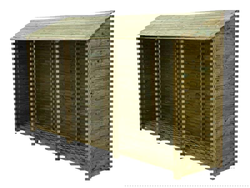 Arbor Garden Solutions Wooden Premium Tongue/Groove Log Store W-335cm, H-126cm or 180cm, D-88cm