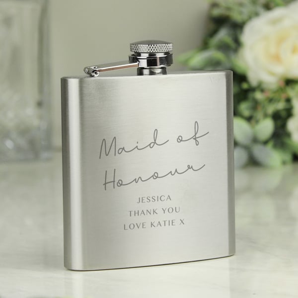 Personalised Memento Company Personalised Wedding Party Hip Flask