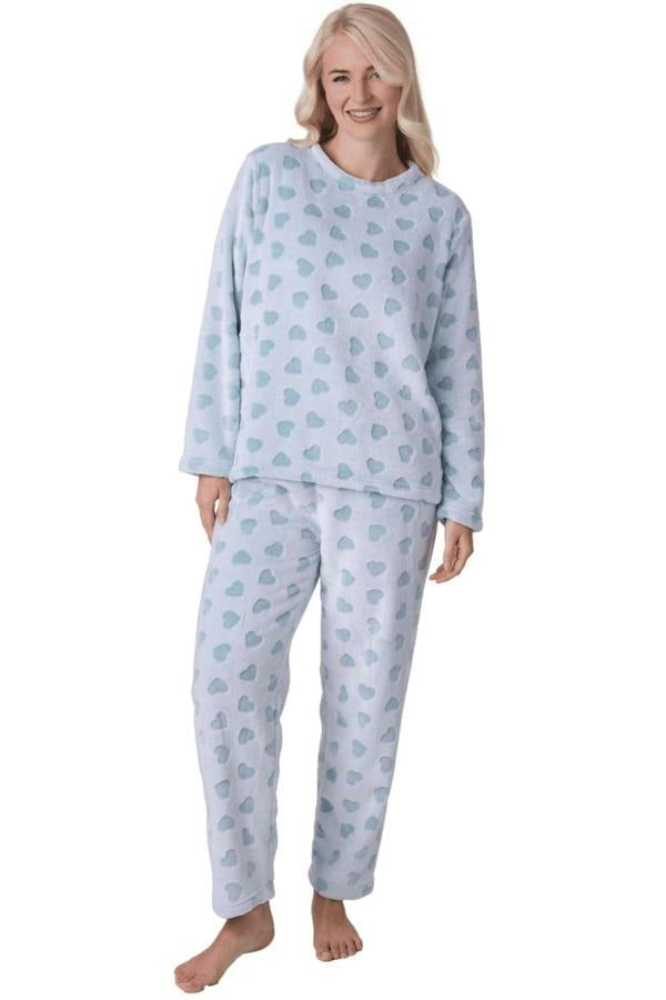 Camille Women's Supersoft Fleece Full Length Pyjama Set with Elasticated Waist