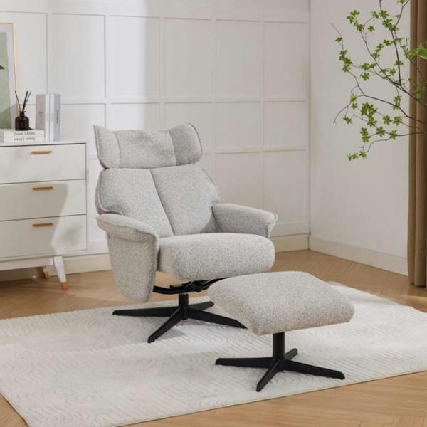 Oldbury Swivel Chair with Footstool