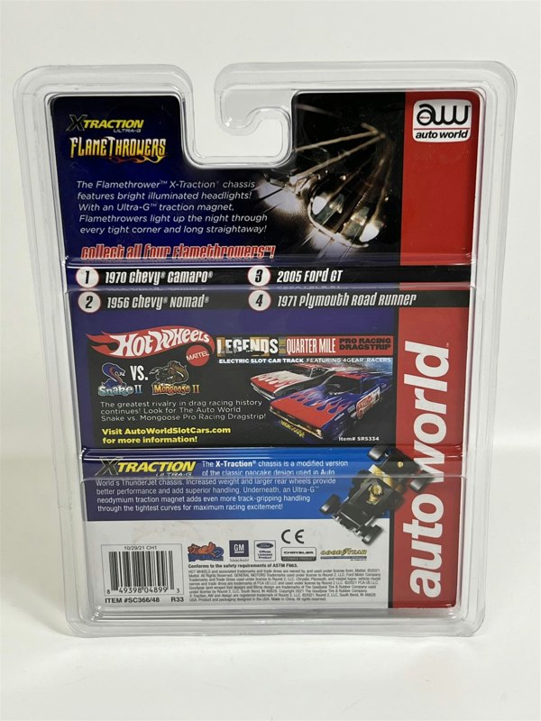 Auto World Slot Cars 2005 Ford GT Grey X Traction Flame Throwers HO Scale SC366-3