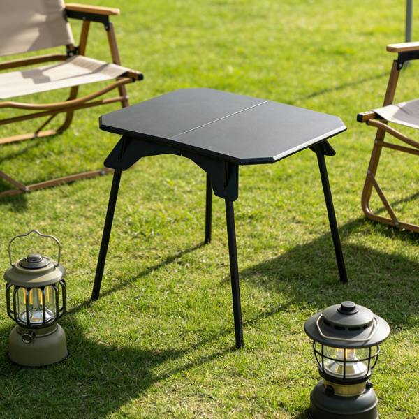 Havendro Black Portable Folding Camping Table Detachable Legs BBQ Picnic Table with Storage Bag