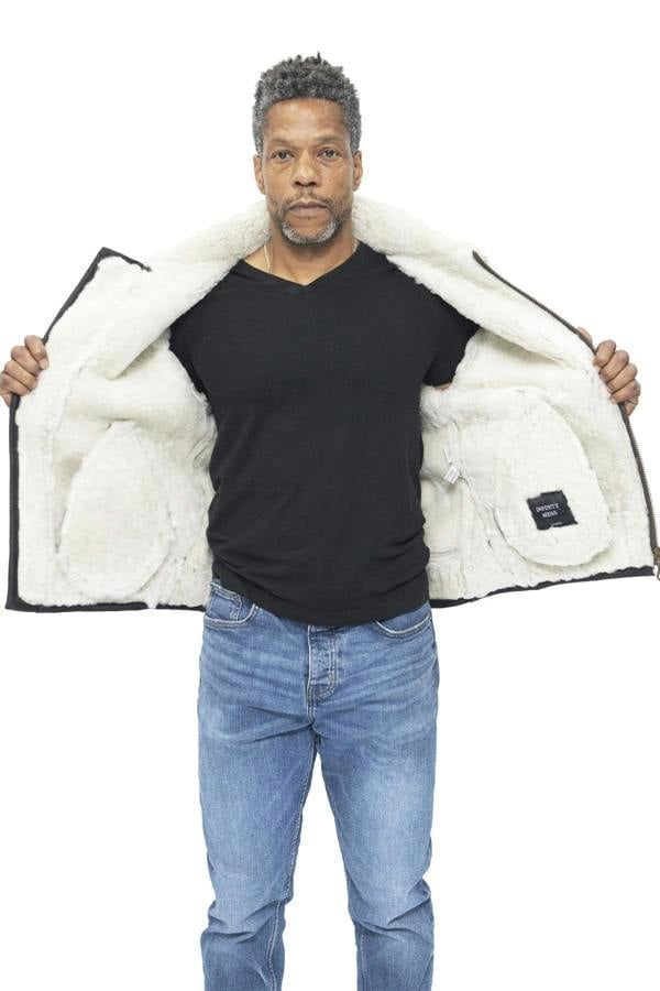 Infinity Leather Mens B3 WW2 Leather Sheepskin Aviator Flying Jacket-Charleston