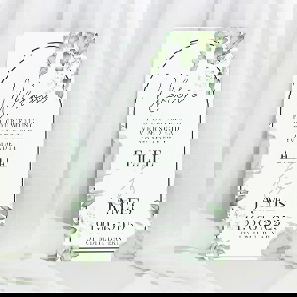 Personalised Memento Company Personalised Botanical Wedding Metal Sign