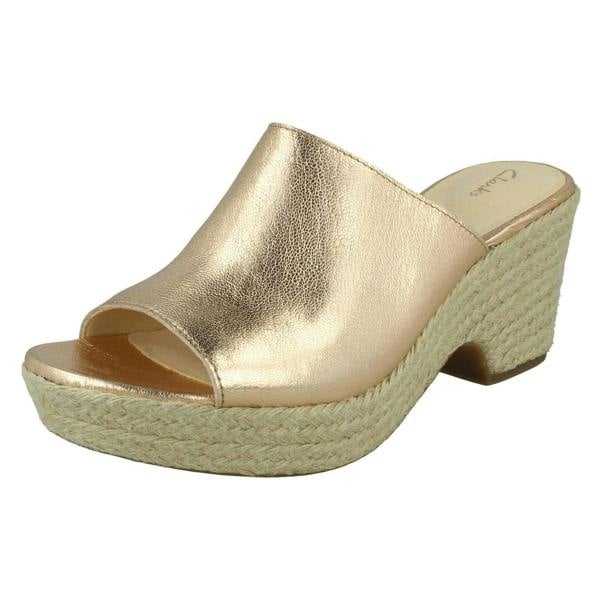 Clarks Ladies Clarks Espadrille Style Wedge Sandals Maritsa Mule
