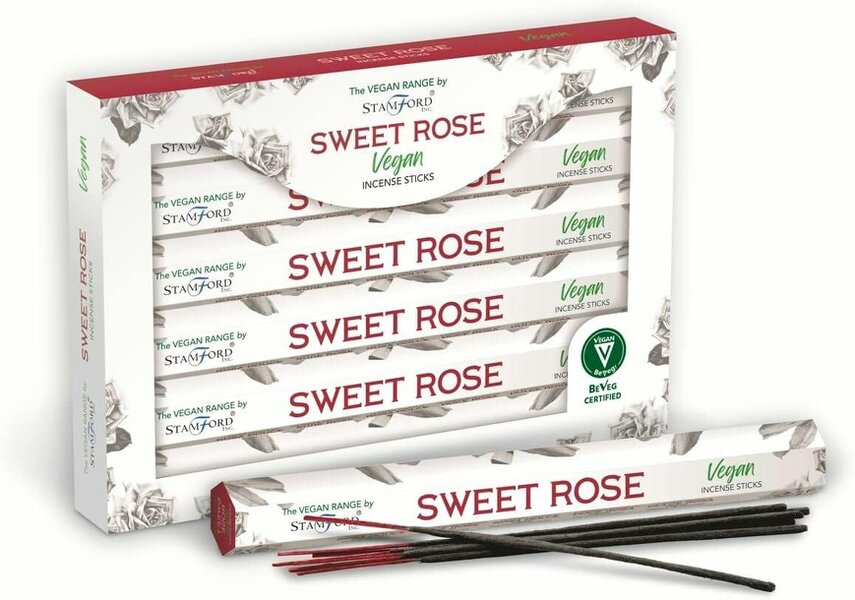 Stamford Vegan Sweet Rose Incense Sticks, 6 packs, 120 sticks