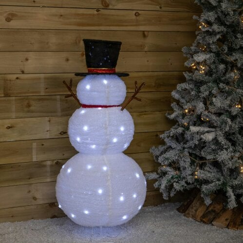 Samuel Alexander 1.2m (4ft) Light up Foldable Christmas Snowman with 100 White LEDs