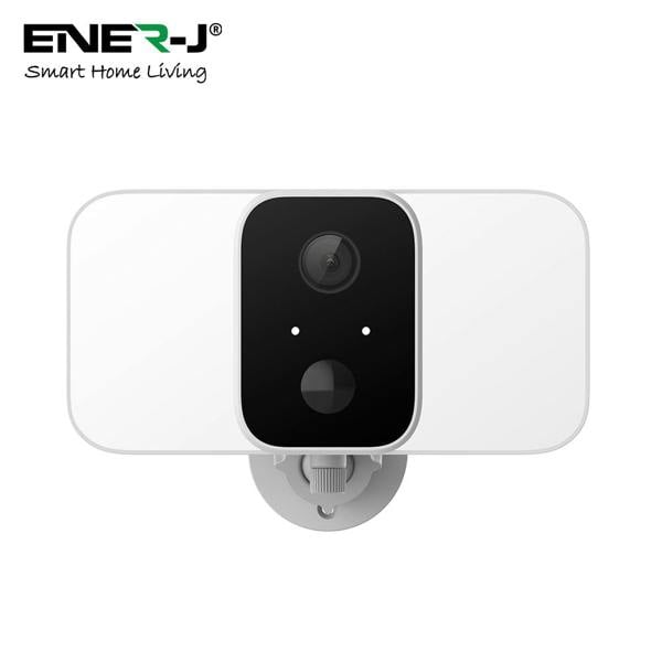 ENER-J Smart Wireless Twin Floodlight Outdoor Camera with Sensor, Alexa & Google Home Compatible, App & Voice Control