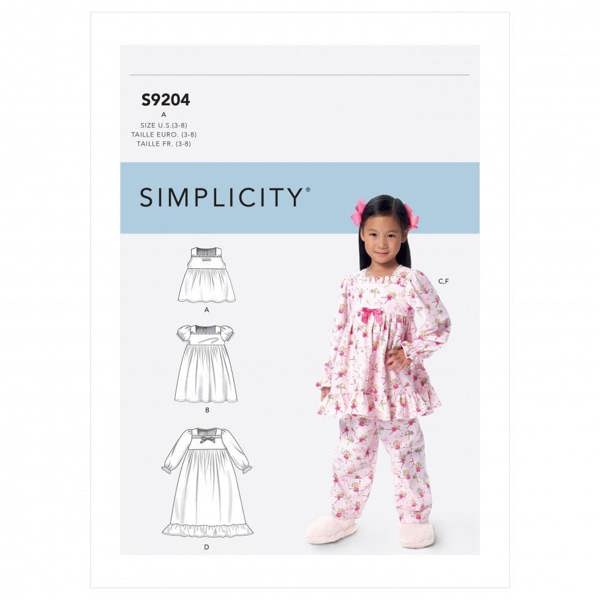 Simplicity Sewing Pattern 9204, Tops, Dresses, Trousers for Kids, A (3-4-5-6-7-8) - Intermediate