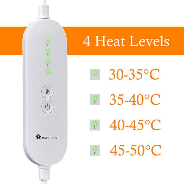 Homefront Heat Pad with 4 Heat Settings 110W - Luxurious Soft with Auto Shut Off