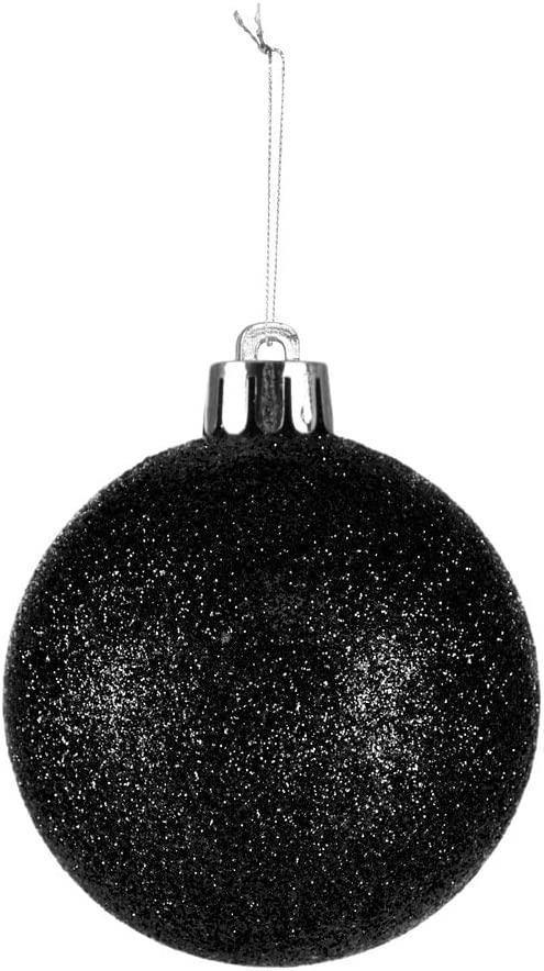 Shatchi 50mm Black Shatterproof Christmas Baubles in 9 Pack and 18 Piece Sets with Mixed Finishes