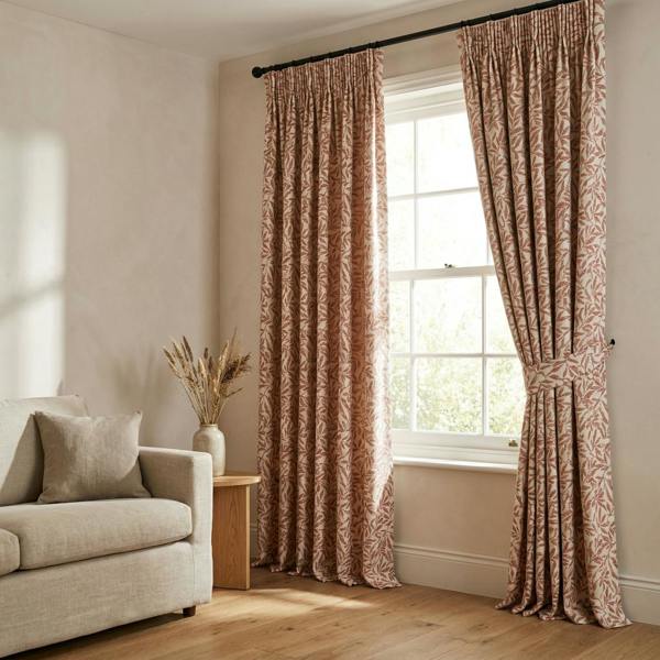 Abele made-to-measure curtains in Terracotta, styled in a living room