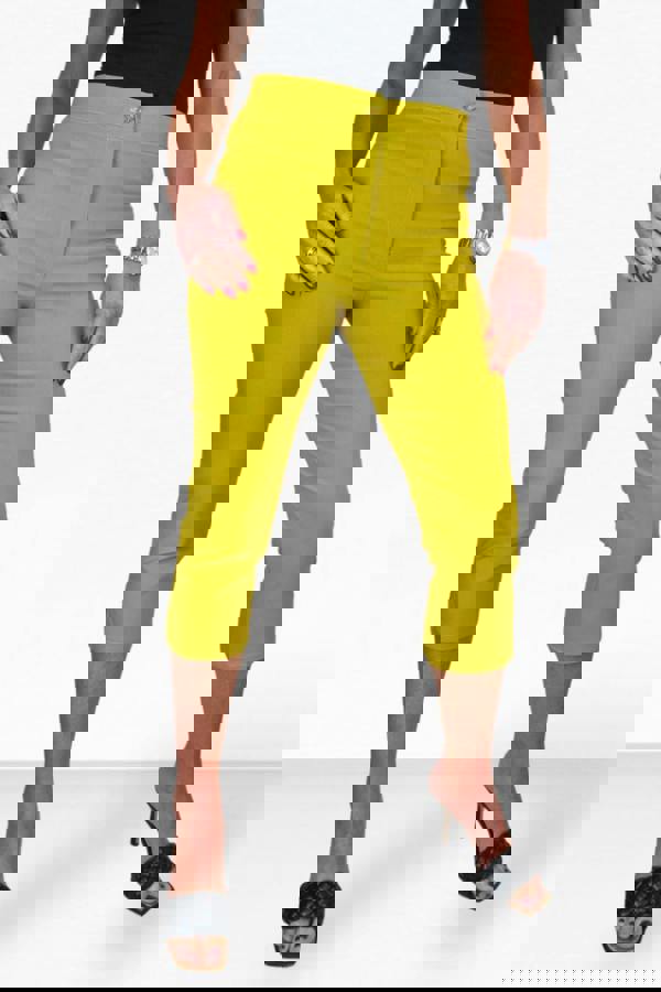 Paulo Due Women's Slim Cropped Capri Stretch Trousers