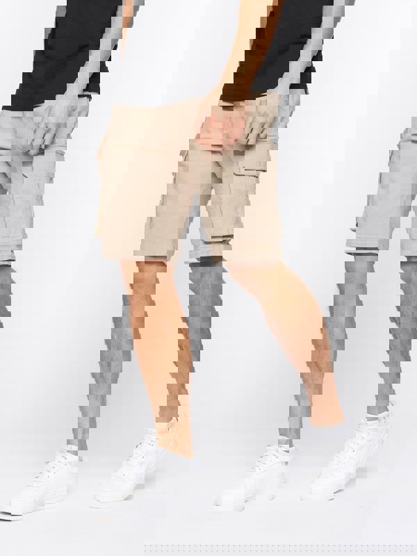 Crosshatch Frentons Cargo Shorts Stone