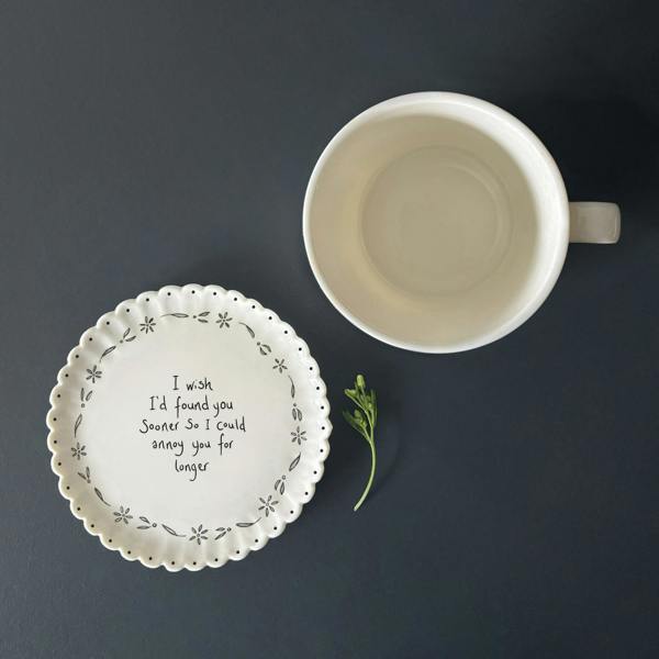 Porcelain Coaster – “I Wish I’d Found You Sooner” Valentine's Day Coaster