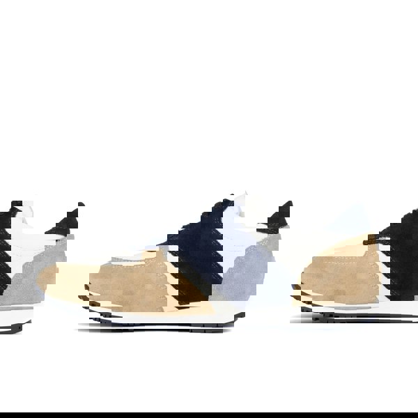 Embassy London San Francisco - Navy & White & Cream - Men's lace-up leather & suede trainer