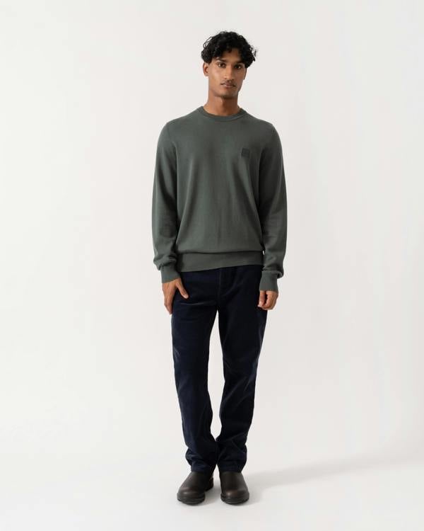 Full length of BOSS Orange Kanovano Mens Crew Neck Jumper  - Open Green 377