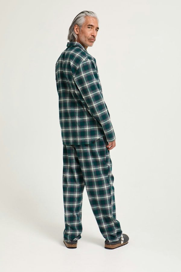 Mister You Plaid Pyjama Set in Green - Pajamas