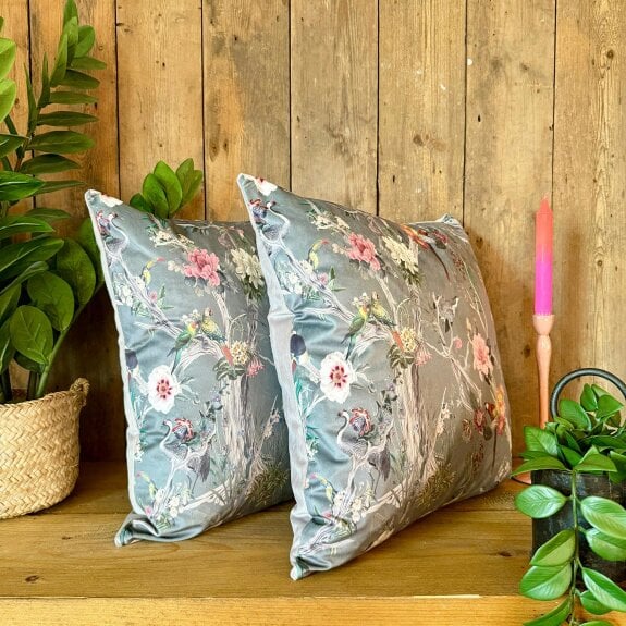 Love Frankie Peony Cushions in Shingle