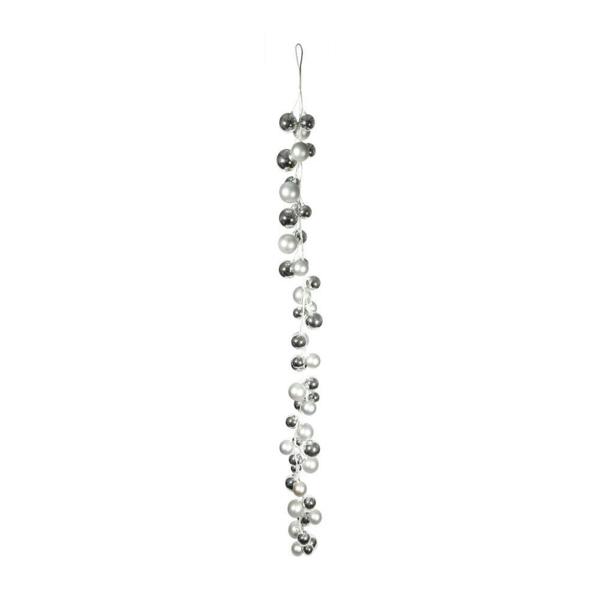Garden Greatness 6ft Festive Silver Christmas Bauble Garland