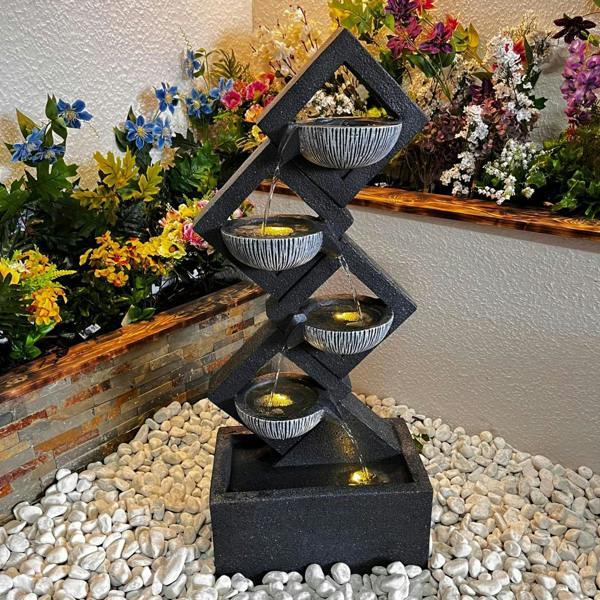 Tranquillity Water Features Diamond Pouring Bowls Contemporary Water Feature