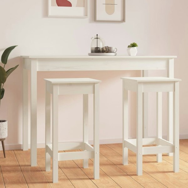 Berkfield Bar Chairs 2 pcs White 40x40x78 cm Solid Wood Pine