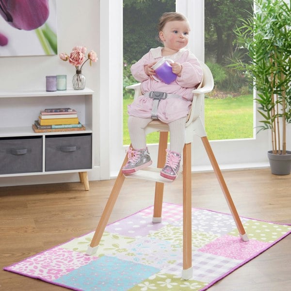 Liberty House Toys Kids High Chair – White and Beechwood