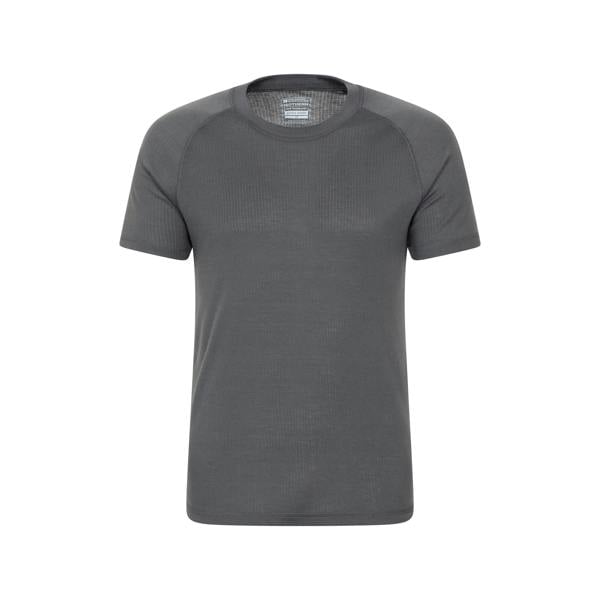 Mountain Warehouse Mens Talus Round Neck Short-Sleeved Thermal Top - Charcoal - 