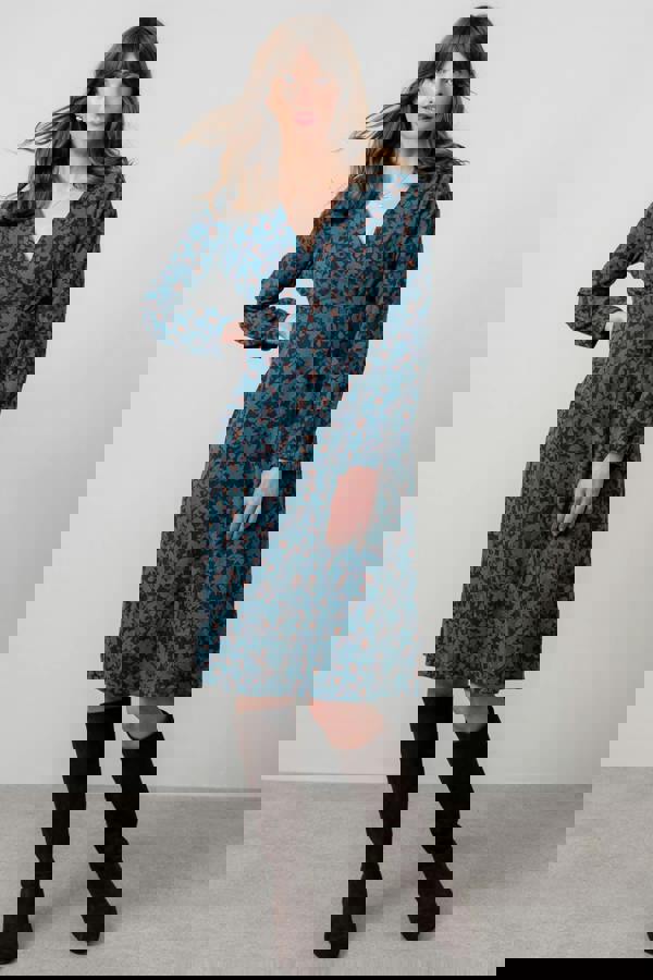 Lily & Me Hazel Crossover Jersey Dress Navy