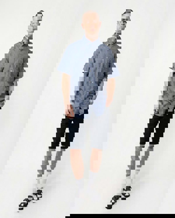 GANT Mens Regular Fit Short Sleeve Oxford Shirt - 423 Persian Blue