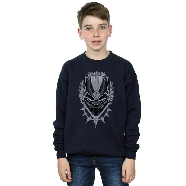 Marvel Boys Black Panther Head Sweatshirt - Navy Blue