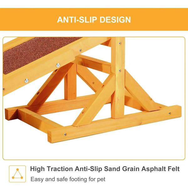 Wood pet seesaw with sand-grain non-slip felt and anti-slip frame supports
