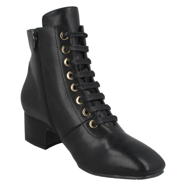 Spot On Ladies Spot On Lace Up Ankle Boots F51120