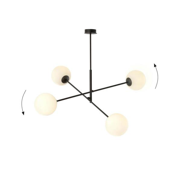 Emibig LINEAR Pendant lamp 4 x E14 Black with White Shade