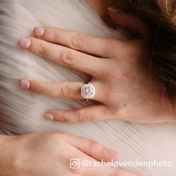 Sarah Layton Brilliant Cut Morganite & Diamond Ring - 18ct Rose Gold