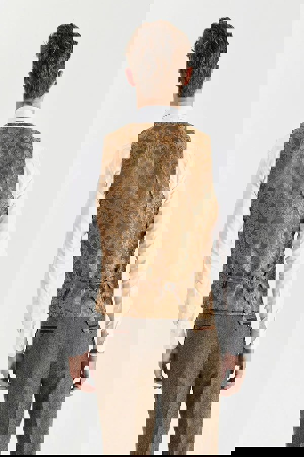 Paul Andrew Oscar - Men's 3 Piece Brown Wool Blend Tweed Suit