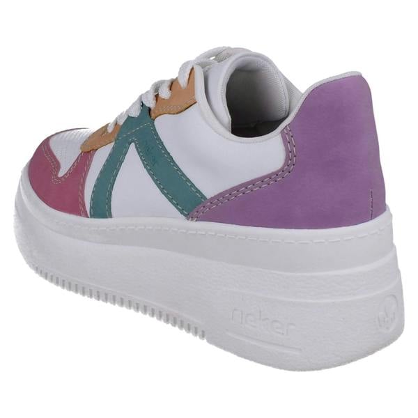 Rieker Ladies Rieker Vegan Wedge Colour Block Trainers M7814