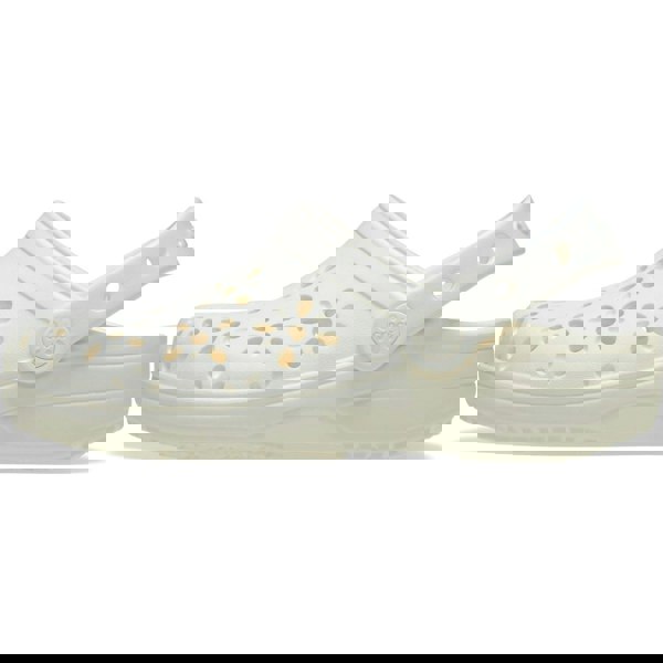 Crocs Classic Floral Cut Out Thermoplastic Chalk Clogs