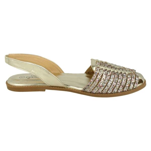 Savannah Ladies Savannah Glitter Weave Vamp Slingback Sandal