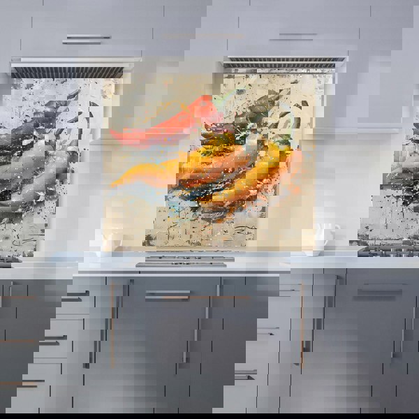 Warren Reed - Designer Vivid Burst: Pepper Splash Kitchen Splashback