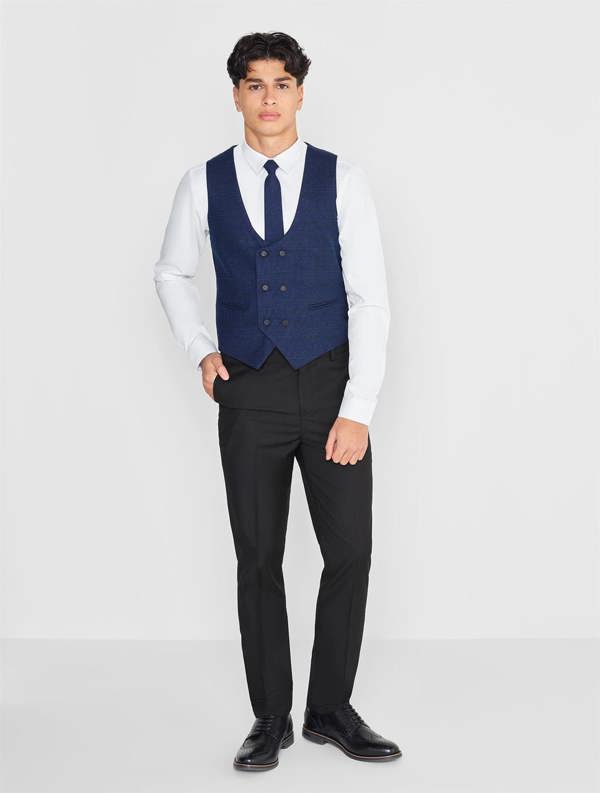 Boys navy and black wedding suit